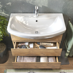 Тумба под раковину Vigo Wing 70 см подвесная дуб золотой (tp.WIN.BAL.70.2Y дуб золотой) - фото 4