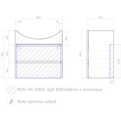 Тумба под раковину Vigo Wing 60 см подвесная дуб золотой (tp.WIN.BAL.60.2Y дуб золотой) - фото 2