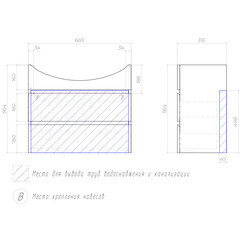 Тумба под раковину Vigo Wing 70 см подвесная дуб золотой (tp.WIN.BAL.70.2Y дуб золотой) - фото 2