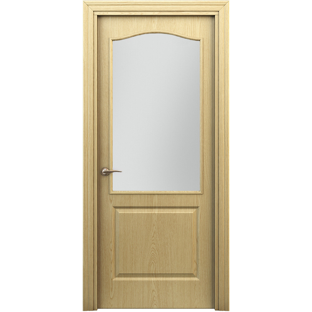 Дверь межкомнатная Палитра 800х2000 мм финишпленка дуб светлый со стеклом