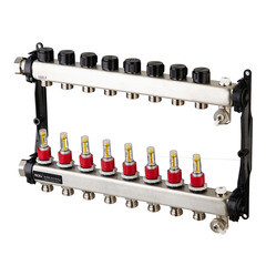 Коллектор для теплого пола Tece 1 ВР(г) х 8 выходов 3/4 НР(ш) ЕК х 1 ВР(г) с расходомерами (77310008) - фото 1