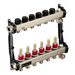 Коллектор для теплого пола Tece 1 ВР(г) х 6 выходов 3/4 НР(ш) ЕК х 1 ВР(г) с расходомерами (77310006) - фото 5