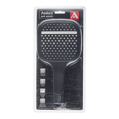 Лейка для душа ARGOtech Petra 130х130 мм 3 режима без шланга пластик хром/черная (AGD 20.1315 B) - фото 3