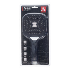 Лейка для душа ARGOtech Vista 120х120 мм 3 режима без шланга пластик хром/черная (AGD 20.1322 B) - фото 3