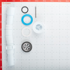 Сифон для раковины и мойки АНИ пласт 1 1/2х40/50 мм с выпуском d70 мм с соединением 40/50 мм (G106DIY) - фото 2