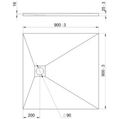 Поддон Good Door Strong литьевой мрамор 90х90х3 см квадрат белый низкий (ЛП00444) - фото 2