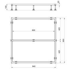 Каркас для поддона Good Door Strong металл 90х90х10 см квадрат (КП00073) - фото 2