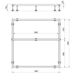 Каркас для поддона Good Door Strong металл 100х100х10 см квадрат (КП00074) - фото 2