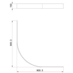 Экран для поддона Good Door Strong ABS-пластик 90х90х10 см четверть круга белый (ЭЛ00137) - фото 2