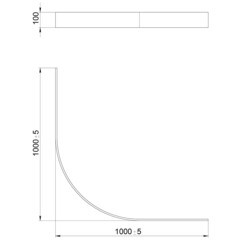 Экран для поддона Good Door Strong ABS-пластик 100х100х10 см четверть круга черный (ЭЛ00159) - фото 2