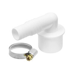 Изображение товара Переходник ДТРД угловой 16/25х50 мм для подключения сливного шланга с хомутом