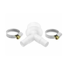 Изображение товара Переходник ДТРД двойной 16/25х50 мм для подключения сливного шланга с хомутами