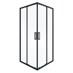 Душевой уголок Ulitka Safari черный 100х100х195 см квадрат стекло прозрачное 6 мм (74104004) - фото 1
