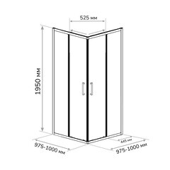 Душевой уголок Ulitka Safari черный 100х100х195 см квадрат стекло прозрачное 6 мм (74104004) - фото 2