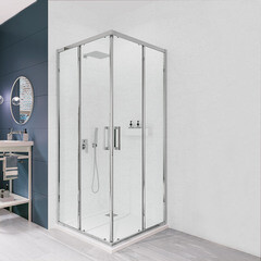 Душевой уголок Ulitka Safari хром 90х90х195 см квадрат стекло прозрачное 6 мм (74104168) - фото 3