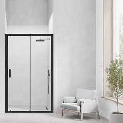 Душевая дверь Ulitka Safari стекло прозрачное 120х195 см профиль черный 6 мм раздвижная (74104129) - фото 3