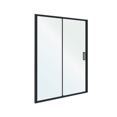 Душевая дверь Ulitka Safari стекло прозрачное 150х195 см профиль черный 6 мм раздвижная (74104130) - фото 1