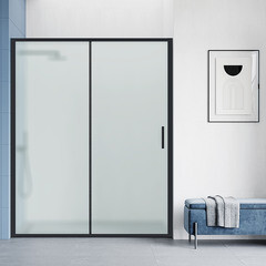 Душевая дверь Ulitka Safari стекло матовое 150х195 см профиль черный 6 мм раздвижная (74104149) - фото 3