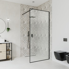 Душевая перегородка Walk in Ulitka Prisma черная 90х195 см стекло прозрачное 6 мм (74104157) - фото 5