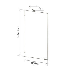 Душевая перегородка Walk in Ulitka хром 80х195 см стекло прозрачное 8 мм (74104038) - фото 2