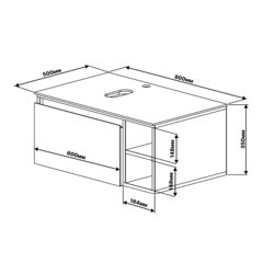 Тумба под раковину Ulitka Colombina 80 см подвесная белая/дуб золотой (74104279) - фото 3