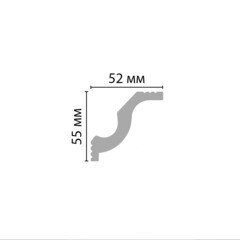 Плинтус потолочный из экополимера ударопрочный 55х52х2000 мм Stenopol C7108 - фото 2