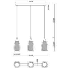Светильник подвесной Arte Lamp Barry E14 120 Вт 4 кв.м черный IP20 (A7951SP-3BK) - фото 2