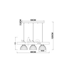 Светильник подвесной Arte Lamp Caprice E27 180 Вт 1 кв.м бежевый IP20 (A4183SP-3BR) - фото 2