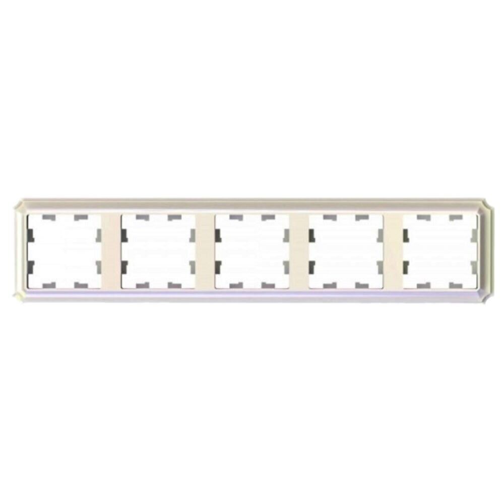 

Рамка Systeme Electric AtlasDesign Antique пятиместная жемчуг (ATN100405), Белый