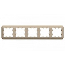 Рамка Systeme Electric AtlasDesign Antique пятиместная бежевая (ATN100205)