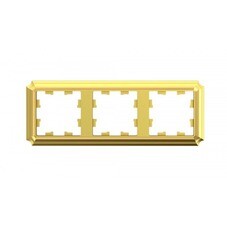 Рамка Systeme Electric AtlasDesign Antique трехместная золото (ATN101603)
