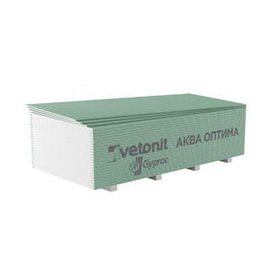 Гипсокартон Vetonit (Gyproc) Аква Оптима 1950х1200х12,5 мм влагостойкий