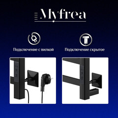 Полотенцесушитель электрический MyFrea MyVatican 600х400 мм 93 Вт с терморегулятором черный - фото 4