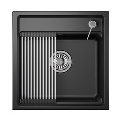 Изображение товара Мойка для кухни Granula Kitchen Space 50х51х24,5 см с ролл-матом и дозатором кварц Щварц (5002, ШВАРЦ)