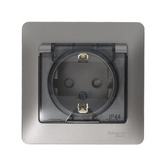 Розетка Systeme Electric Glossa встраиваемая платина со шторками (GSL001248) - фото 6