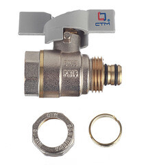 Кран шаровой латунный СТМ 16 обж(ц) х 1/2 ВР(г) для металлопластиковых труб бабочка прямой - фото 3