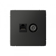 Изображение товара Розетка телевизионная/ компьютерная Systeme Electric ArtGallery встраиваемая базальт TV/ RJ45 (SE GAL001489)