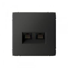 Розетка компьютерная Systeme Electric ArtGallery встраиваемая базальт 2хRJ45 (SE GAL001488)