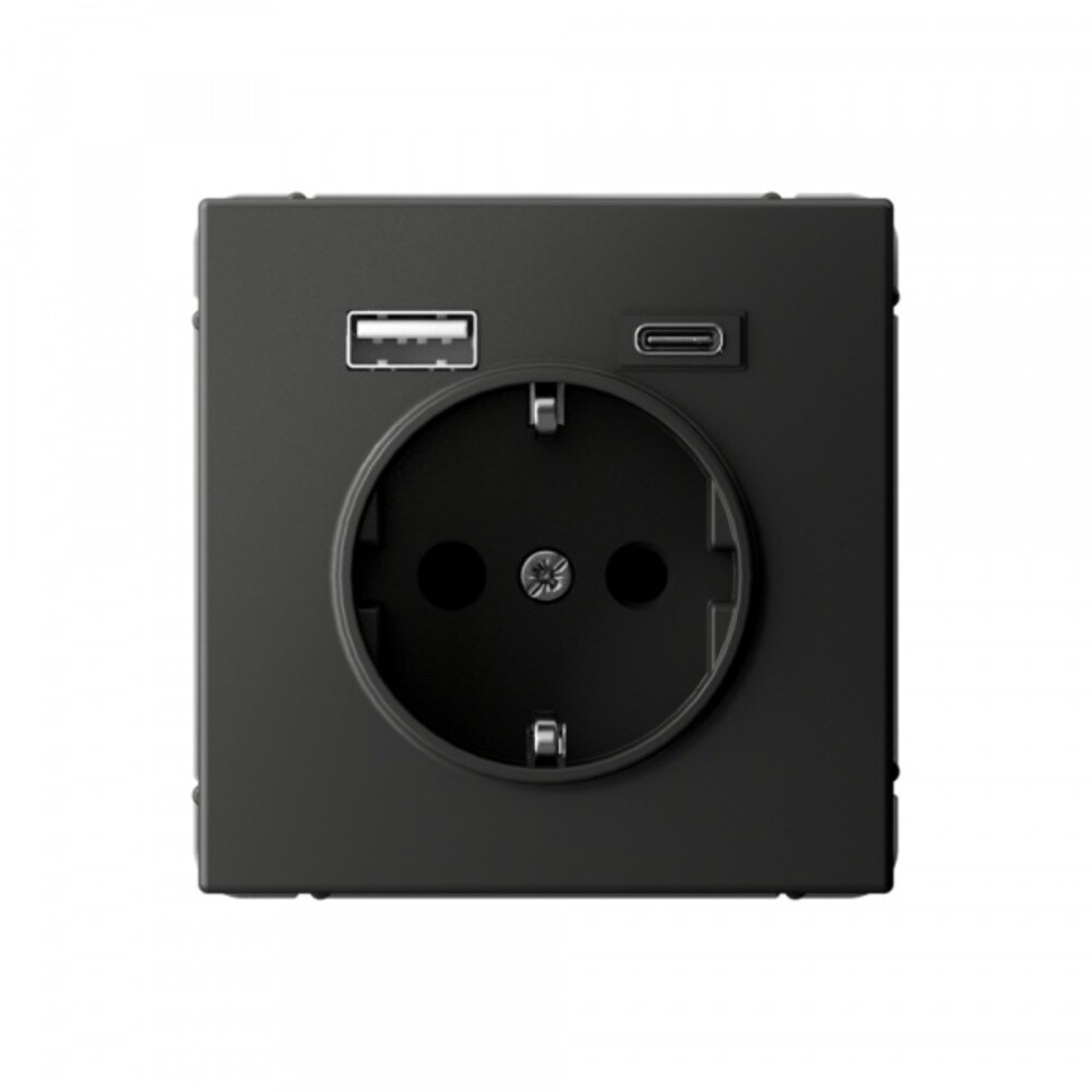 

Розетка USB Systeme Electric ArtGallery встраиваемая базальт USB-A/ Type-C (SE GAL001432), Черный