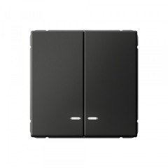 Выключатель Systeme Electric ArtGallery двухклавишный встраиваемый базальт с подсветкой (SE GAL001453)