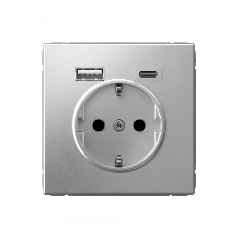 

Розетка USB Systeme Electric ArtGallery встраиваемая алюминий USB-A/ Type-C (SE GAL000332), Серый