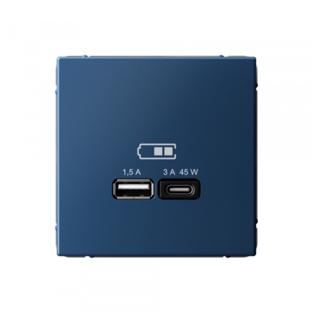 

Розетка USB Systeme Electric ArtGallery встраиваемая аквамарин USB-A/ Type-C (SE GAL001129), Синий