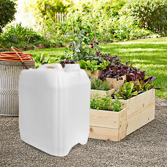 Канистра для жидкостей 20 л полиэтиленовая штабелируемая белая - фото 2