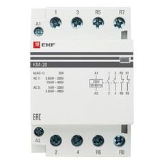 Изображение товара Контактор модульный EKF PROxima КМ 230 В 20 А тип AC 2НО+2НЗ (km-3-20-22)