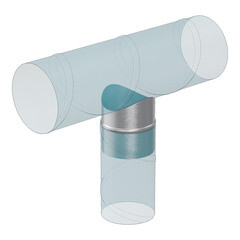 Врезка для круглых воздуховодов d400х400 мм оцинкованная - фото 2