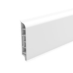 Изображение товара Плинтус ПВХ напольный Идеал Дюра 80 мм белый 2200 мм округлый