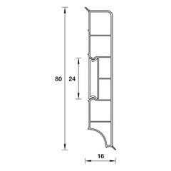 Плинтус ПВХ напольный Идеал Дюра 80 мм белый 2200 мм прямоугольный - фото 2
