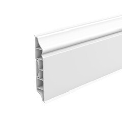 Изображение товара Плинтус ПВХ напольный Идеал Дюра 80 мм белый 2200 мм фигурный