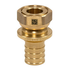 Соединитель прямой Рехау латунный 25 мм х 3/4 ВР(г) с накидной гайкой (11097131001) - фото 2