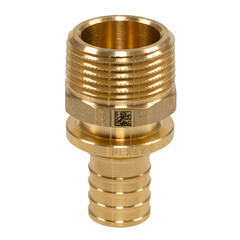 Соединитель прямой Рехау латунный 25 мм х 1/2 НР(ш) (11097091001) - фото 2